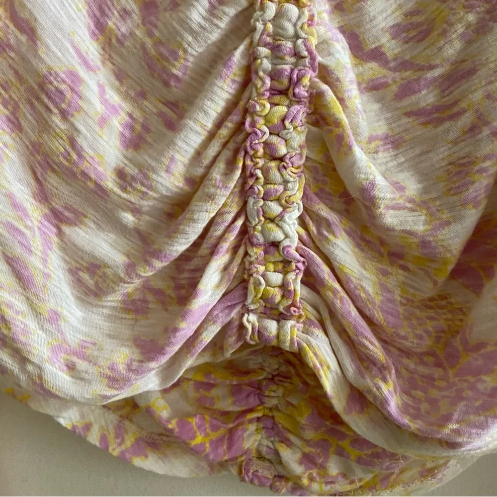 Free People Say the Word floral cinched balloon sleeve top